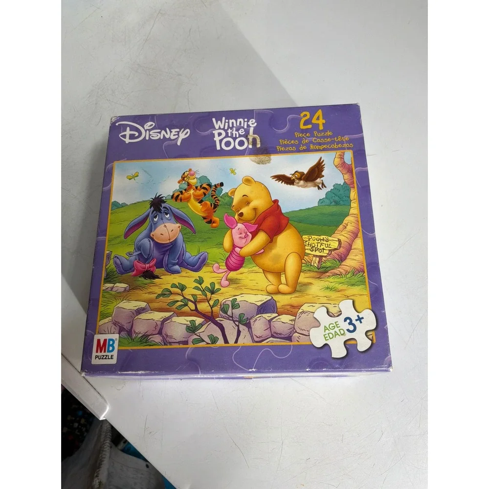 Vintage Kids Disney Winnie the Pooh MB Puzzle 24pc Purple